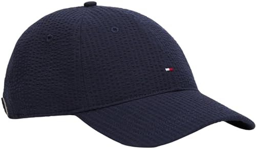 Tommy Hilfiger Gorra Hombre Seersucker de Mezcla de algodón, Azul (Space Blue), Talla Única