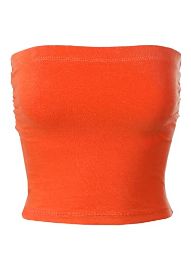 MixMatchy Women's Casual Summer Ruched Side Backless Double Layered Tube Top with Built in Shelf Bra