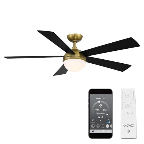WAC Lighting Eclipse 5-Blade Aluminum Smart Ceiling Fan in Brass/Matte