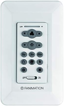 Fanimation TW206 Six Speed DC Motor Wall Control Reversing, White, 1.80x4.50x2.76