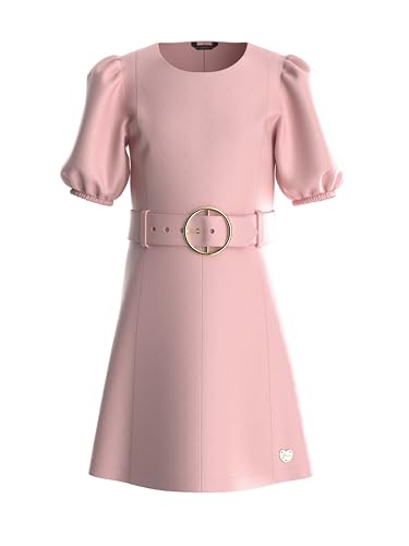 GUESS Girls' Faux Leather Fit and Flare Dress