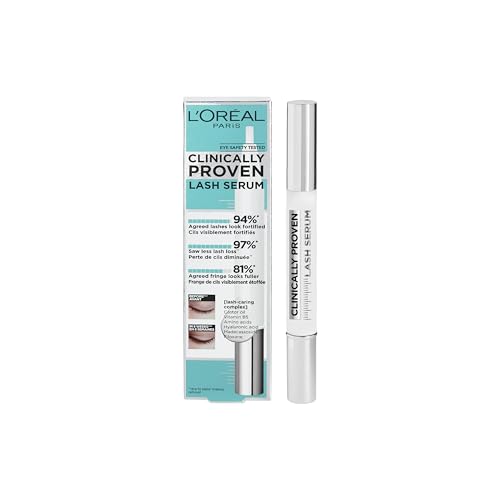 LOreal Paris Clinically Proven Lash Serum For Stronger Thicker-Looking Lashes Fortified Less Lash Loss & Fuller Fringe With Castor Oil & Hyaluronic Acid