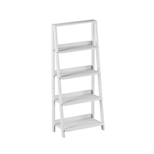 Lavish Home 4 Shelf Ladder Bookshelf, White