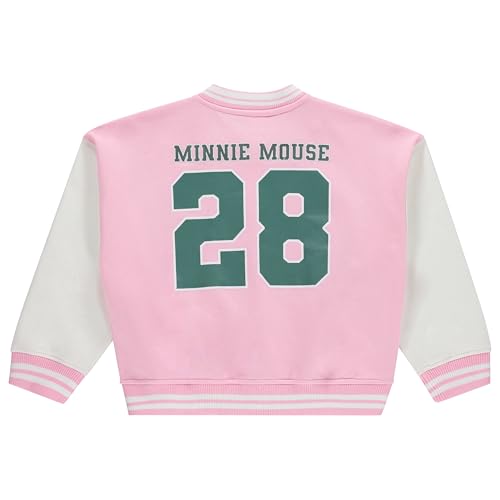 Disney Minnie Mouse Girls Snap Varsity Jacket - Kids Letterman Jacket with Embroidered Patches - Stylish Snap Kids Jackets3