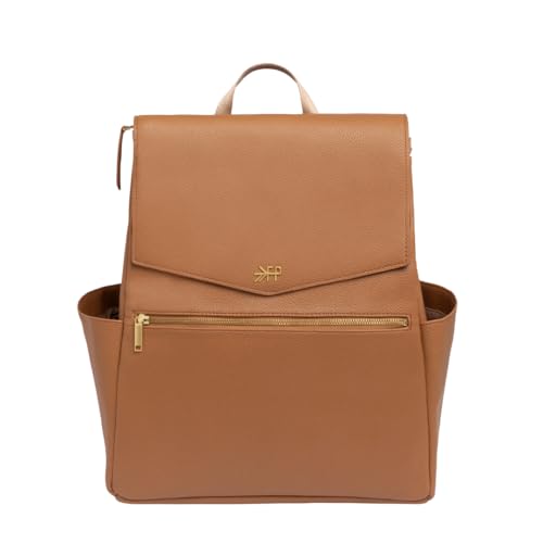 Image of Leather Diaper Bag Backpack, Large Capacity with Insulated Pockets | Freshly Picked