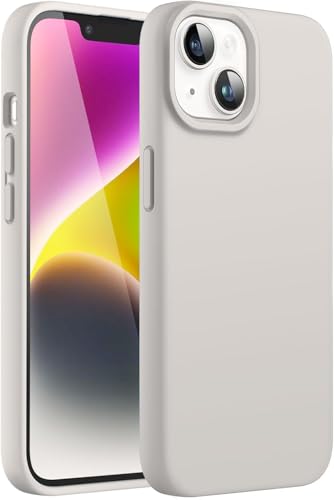 Image of DIZORO Compatible with iPhone 13 Case /iPhone 14 Liquid Silicone Case, Full Body Protective Cover, Shockproof, Slim Phone Case, Anti-Scratch Soft Microfiber Lining,(6.1 inch - Neo Stone)