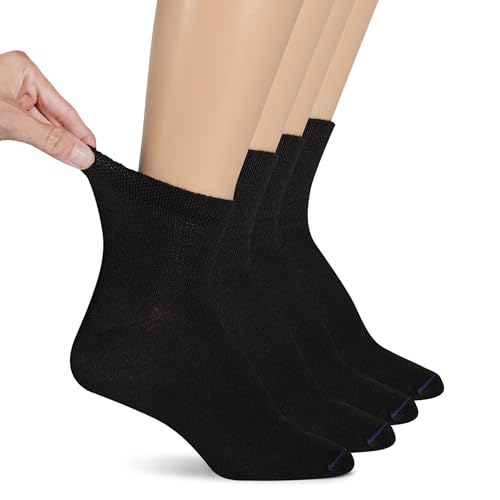 Dr. Scholl's womens Diabetes & Circulator - 4 6 Pair Packs Casual Sock, Black, 8 12 US