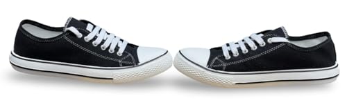 Image of Classic Canvas Low-Top Sneakers, Casual Lace-Up Style with Rubber Sole for Mens