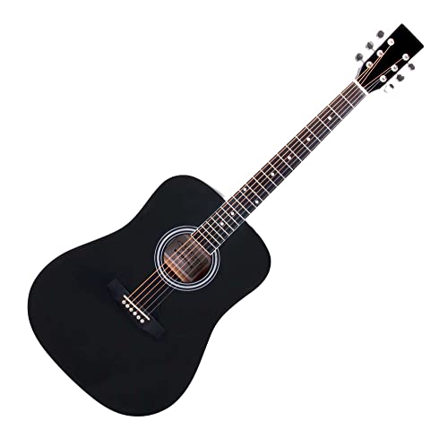 Classic Cantabile WS-10BK Guitare Folk Noire - Les Beatles, Paul McCartney, John Lennon, RIngo Starr, George Harrison Classic Cantabile WS-10BK Guitare Folk Noire