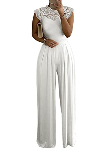 Minetom Damen Jumpsuit Elegant Spitzen Patchwork Cocktail Party Overalls...