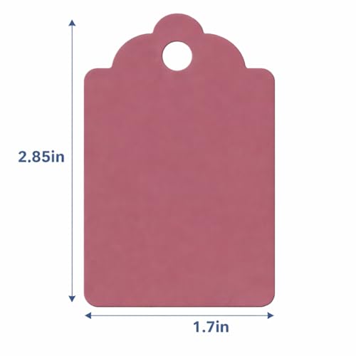 Image of CVANU 100pcs Premium Color Tag Blank Hanging with Pre-Punched Hole Tags for DIY Crafts, Gift Wrapping, Labelling & Writable Decorative Tags for All Occasions (2.85in X 1.7in) Brownish Pink