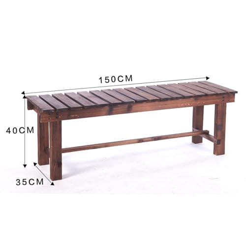Banco de exterior sin respaldo en madera maciza anticorrosiva para jardin 5