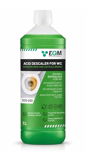 EQM - Acid Toilet Cleaner & Descaler 1L - Heavy Duty Limescale Calcium & Rust Remover - Powerful Bathroom Cleaner for Toilets & Sanitary Ware
