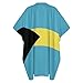 PIVUWXOB Bahamas Flag Men's V-Neck Robe Short Sleeve Long Gown Casual Shirt for Beach,Summer 4XL