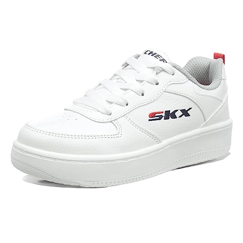 Skechers Sport Court 92, Scarpe Da Ginnastica Bambini e ragazzi, Bianco Nero Rosso, 27 EU