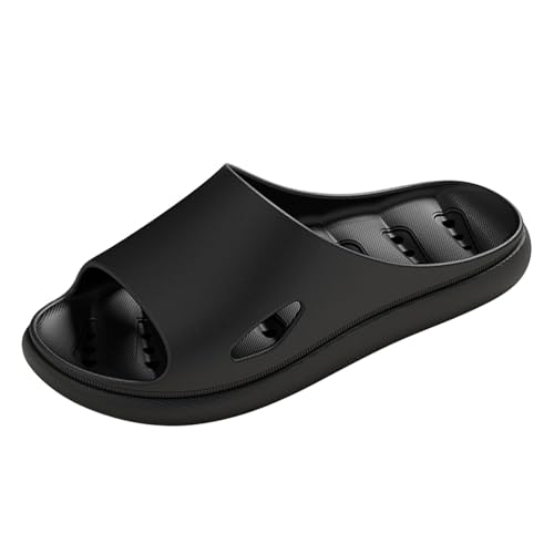 Zapatilla Hombre Zapatillas Mujer Jardín Comfy Interior Slides Con Agujeros Acupresión Pies Slide Baño Parejas, C le Noir, 40 EU