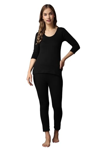 Image of Wearslim Women's Cotton Quilted Winter Lightweight Thermal Underwear for Women Long Johns Set with Fleece Lined Soft Warmer