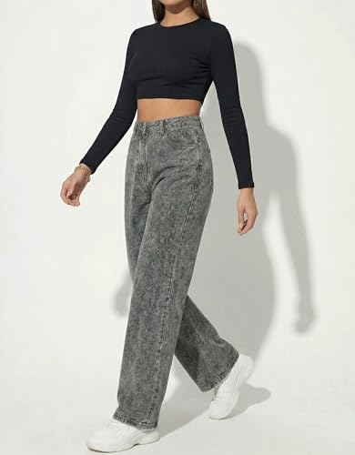 Image of ODDMONEKY Baggy Jeans for Women || Relaxed Fit Wide Leg High Rise Jeans for Women (Wjeans-8)