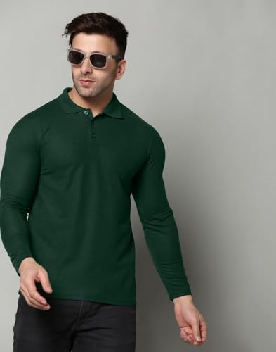 Image of INKKR Full Sleeve Men's Solid Polo Neck T-Shirt Combo