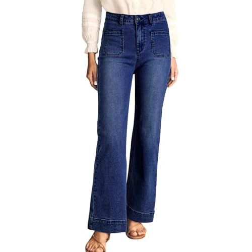 Astylish Womens Wide Leg Jeans High Waisted Stretchy Straight Leg Jeans Loose Trendy Denim Pants with Pocket