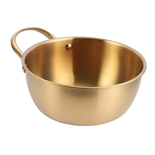 BESTonZON ステンレス製ラーメン鍋 ミニ鍋 軽量持ち運び簡単 調理用スチューポット キッチン食器 一人用即席麺対応 電磁調理器対応