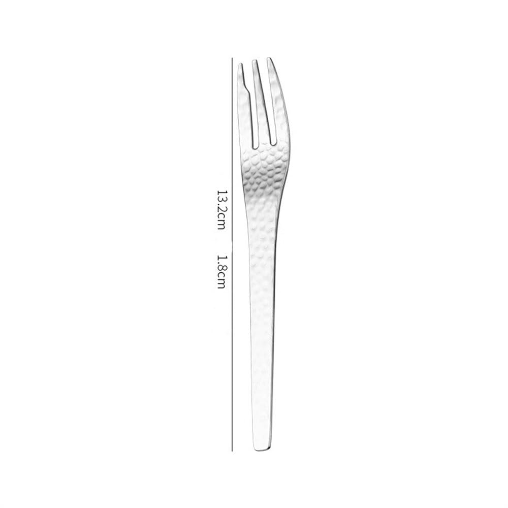 Fourchette à Fruits en Acier Inoxydable Fourchette à dessert et à fruits en acier inoxydable(Silver)