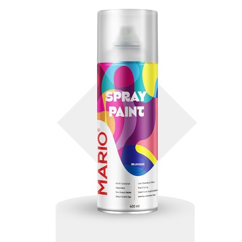 Image of Mario Spray Paint - 190 Lacqure Transparent (400ml) | Clear Lacquer Spray Paint for Glossy Protection on Metal, Wood & Paint | Transparent Top Coat