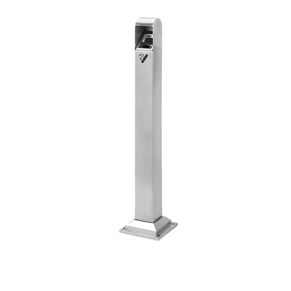 Posacenere da esterno Cestino for la raccolta dei mozziconi di sigaretta, verticale, for fumatori, in acciaio inox, resistente alla pioggia, for hotel e for esterni(Silver)