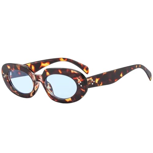 Lunettes de soleil ovales rétro punk pour femme et homme avec protection UV400