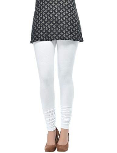 Image of Frenchtrendz Women's Cotton Spandex Stretchable Mid Rise Slim Fit Churidar Leggings Pull On