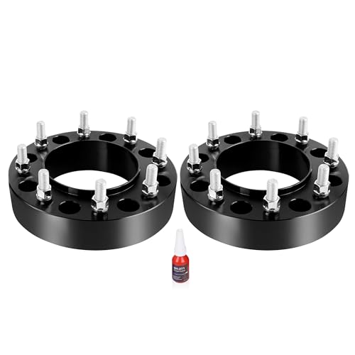 YIZBAP 2PCS 8x200 Hubcentric Wheel Spacers 2 inch 8x200mm Wheel Spacers 142mm Hub Bore M14x1.5 Thread Pitch for Front Wheels 2005-2025 F350 Super Duty DRW 2019-2023 Ram 3500 Duallly DRW