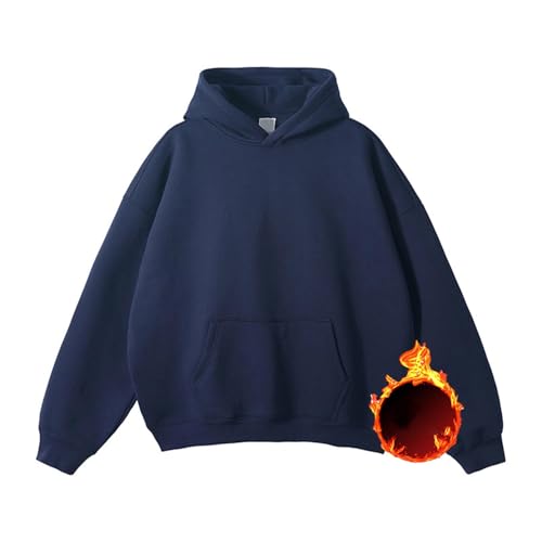 Mens Hoodies Oversized Long Sleeve Hooded Sweatshirt Outdoor Casual Loose Fit Pullover 2025 Trendy Fall Outfits2