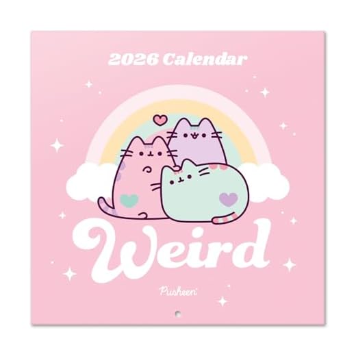 Grupo Erik Calendario 2026 pared Pusheen - Calendario 2026 2026 Kawaii (Sep.25 - Dic.26) : Almanaque pared Con espacio para Anotar, Ilustraciones y Fácil de colgar (30x30cm)