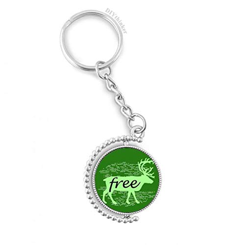 Llavero de ciervo negro natural anillo de cadena giratoria para llaves de casa y coche