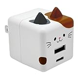 ラスタバナナ モバにゃー モバニャー USB充電器 AC Type-C Type-A Power Delivery対応 20W 高速充電 こはく RACCA20W03KHK