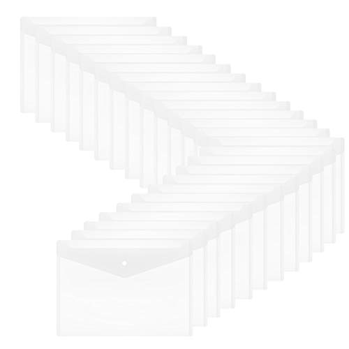 Plastic Envelopes with Snap Closure - 24Pack Clear Poly Envelopes Folders Plastic Folders Premium Quality Document Folder A4