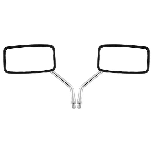 Espejos retrovisores rectangulares cromados de 10mm para moto y scooter