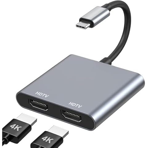 USB C to Dual HDMI Adapter for Dual Monitors Cover