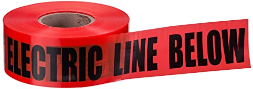 Image of Ideal Electrical 42-101 Non-Detectable Underground Caution Buried Electric Line Below Tape, 3 in. x 1, 000 ft., Red