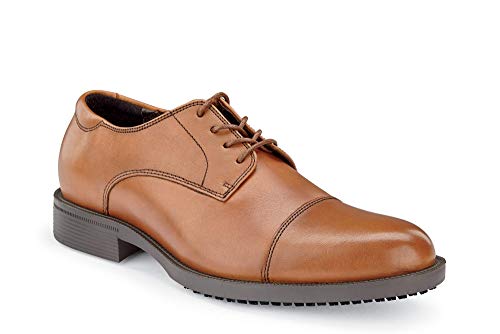 Shoes for Crews Men's Slip-Resistant Oxford - Dressy, Comfortable, Non-Slip Work Shoes for Men in Hospitality, Business Casual Settings, Healthcare - Senator, Size 103
