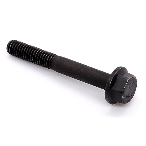 Image of Glvaner M10-1.5 x 70mm (8 pcs) Alloy Steel Flanged Washer Head Hex Bolts, Extra-Large Washer Head, 10.9 Grade Black Oxide Finish GB5789 Partial Thread