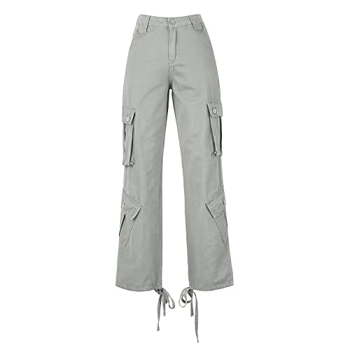 Cargo Pants Women Baggy Parachute Drawstring Elastic Waist Casual Wide Leg Trendy Y2K Teen Girls Loose Hiking Trousers4