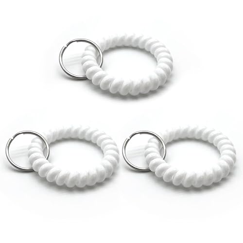 Image of TENOC Spiral Coil Keychain, Anti-lost Key Chain Holder Lanyard Cord for Sauna Outdoor Sports and Gym Pool