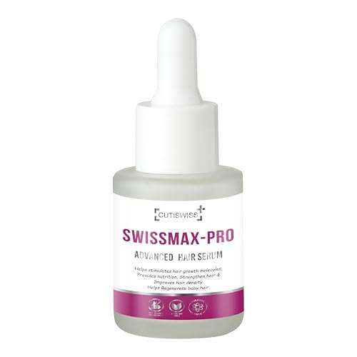 Swissmax-Pro Advanced Hair Serum | Enriched with Niacinamide, Biotin, Chamomile, Glycerin, Redensyl, Larix Europaea Wood Extract, Camellia Sinensis Leaf Extract, Apigenin, Oleanolic Acid, Pisum Sativum Sprout Extract & Capila Longa | Calm, irritation and inflammation free scalp | Targets hair thinning & hair loss | 30ml.
