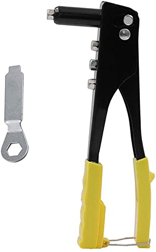 AASONS Rivet Gun 10? Hand Riveter, Standard Hand Pop Riveter Gun Set Heavy Duty Riveter Kit Professional Pop Rivet Gun, for Metal, Wood and Plastic For Aluminium Blind Pop Rivets Applicable For Rivet Sizes 2.4mm/3.2mm/4.0mm & 4.8mm (Black)
