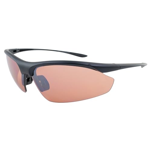 Epoch Eyewear Cadence Smaller Faces Golf Sport Sunglasses Black Frame with Amber Lens