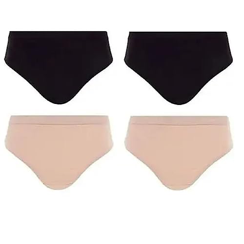 Kit Com 4 Calcinhas Trifil Cintura Alta Sem Costura Preto/Macadâmia M