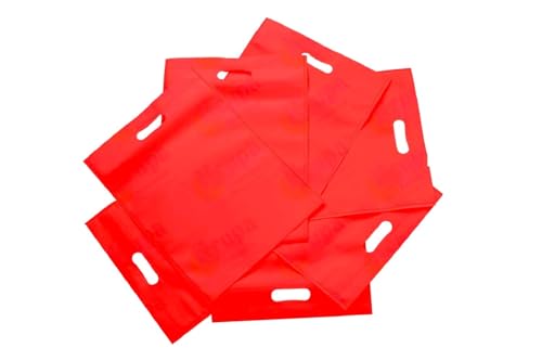 Image of V4L RED Color D-Cut Cloth Carry Bag, Handle Bag, Shopping Bag, Daily Use Bag, Gift Bag (13X18, Pack of 25)