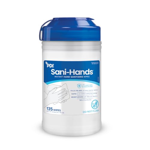 PDI SaniHands ALC Antimicrobial Alcohol Gel Hand Wipe, 135 Per Canister