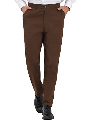 Lars Amadeus Men's Dress Pants Classic Fit Flat Front Solid Color Prom Trousers